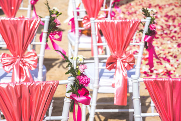Romantic Wedding setting on the beach.