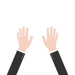 Fototapeta premium hands up in business suit