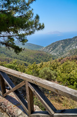 Wooden fence on the mountain