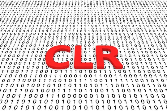 CLR in the form of binary code, 3D illustration