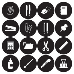 Stationary education icons set
