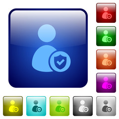 User account protected color square buttons