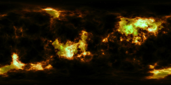 Deep space, stars and nebula, 360 degrees panorama, HDRI high resolution environment map