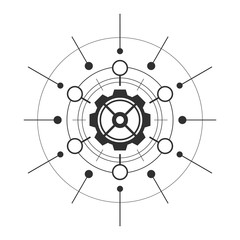 Abstract technological element with gear. Technology template.