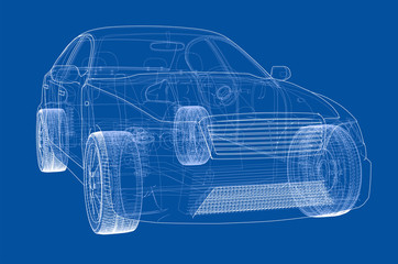 Fototapeta na wymiar Concept car. Vector