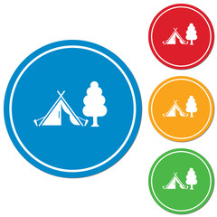 Stylized icon of tourist tent