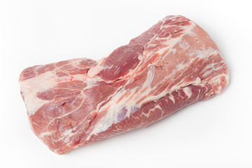 Fresh raw pork meat isolated with shadow on white background