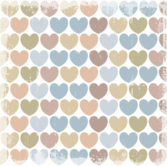 Grunge Hearts Pattern Background