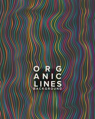 PrintDark Wavy Line Pattern, Abstract Illustration 