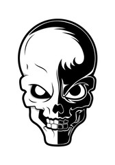 Scary Skull tattoo Face- clip-art vector illustration 