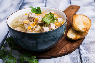 Soup with pearl barley