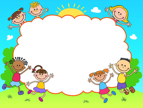Kids Diploma certificate background design template