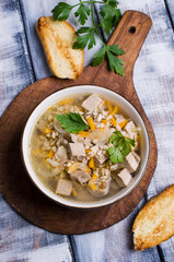 Soup with pearl barley