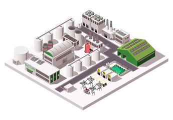 Obraz premium Factory Isometric Composition