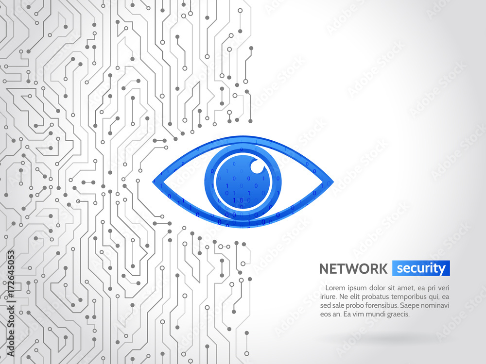 Leinwandbilder abstract high tech circuit board. eye cyber security concept. network data protection background. se