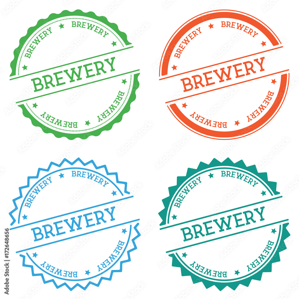 Poster brewery badge isolated on white background. flat style round label with text. circular emblem vector