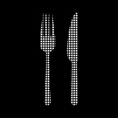 Pixel Icon - Gabel und Messer - Besteck