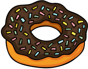 Chocolate cake donut with sparks
