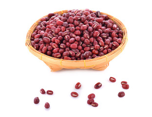 red beans on white background