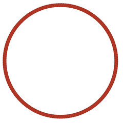 Circle Frame from brown rope for Your Element Design, Isolated on White 