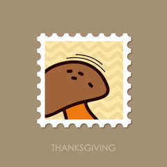 Mushroom stamp. Harvest. Thanksgiving vector