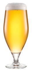 Steamy glass of beer.