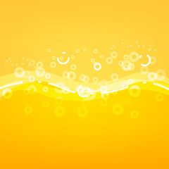Beer abstract background with thin line bubbles