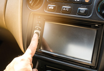 Press the power button on the car stereo.