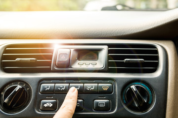 Press the control panel for the air inside the car.