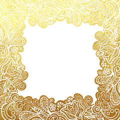 Golgen foil floral frame