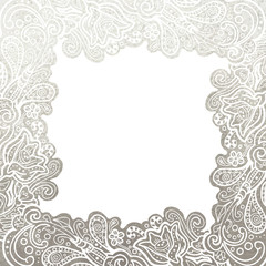 Silver foil floral frame