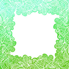 Greenery foil floral frame