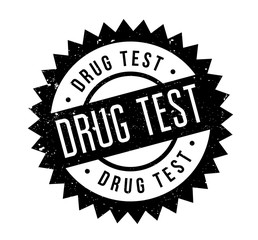 Obraz premium Drug Test rubber stamp. Grunge design with dust scratches. Effects can be easily removed for a clean, crisp look. Color is easily changed.