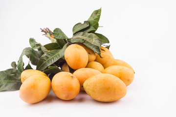 Plum mango with isolated white background