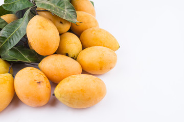 Plum mango with isolated white background