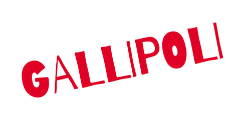 Gallipoli rubber stamp. Grunge design with dust scratches. Effects can be easily removed for a clean, crisp look. Color is easily changed.