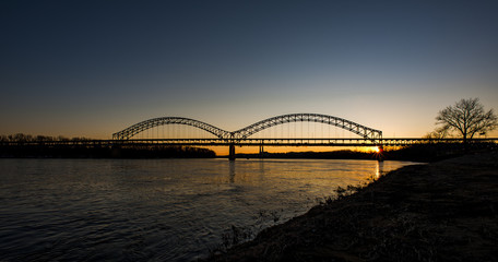 Sunset at Sherman Minton Bridge - Ohio River, Louisville, Kentucky & New Albany, Indiana - 172667418