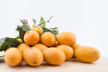 Plum mango with isolated white background