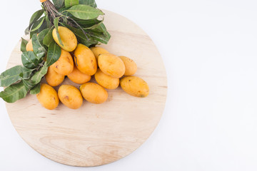 Plum mango with isolated white background