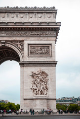 Fototapeta na wymiar Arc de triomphe on rainy day