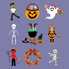 Halloween illustrations set