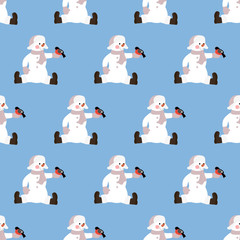 Snowman seamless pattern
