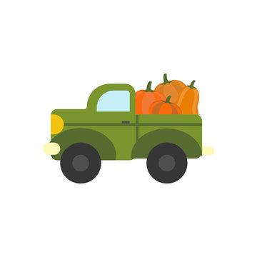 Truck with pumpkins