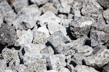 stone gravel on a construction site as a background