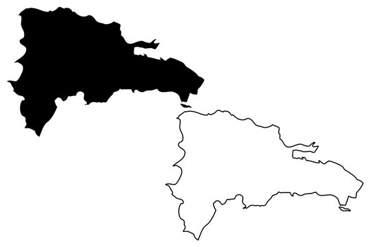 Dominican Republic map vector illustration, scribble sketch Dominican Republic