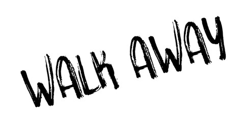 Walk Away rubber stamp. Grunge design with dust scratches. Effects can be easily removed for a clean, crisp look. Color is easily changed.
