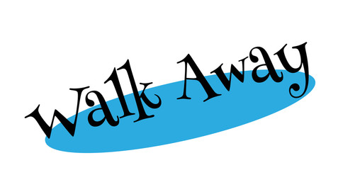 Walk Away rubber stamp. Grunge design with dust scratches. Effects can be easily removed for a clean, crisp look. Color is easily changed.