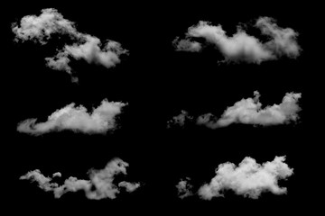 Clouds isolated on black baclground