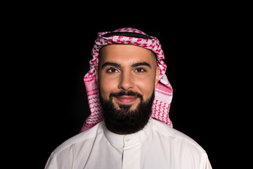 muslim man looking at camera