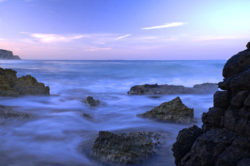 magic view on the sea in greece during sunset